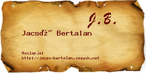 Jacsó Bertalan névjegykártya